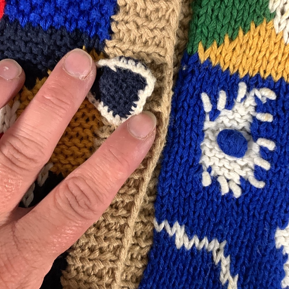 Vintage Bellepointe Patchwork Hearts Knitted Card… - image 5